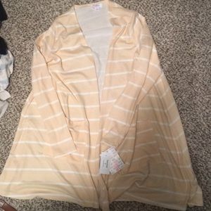 BNWT LuLaRoe Caroline (M) cream with white stripes